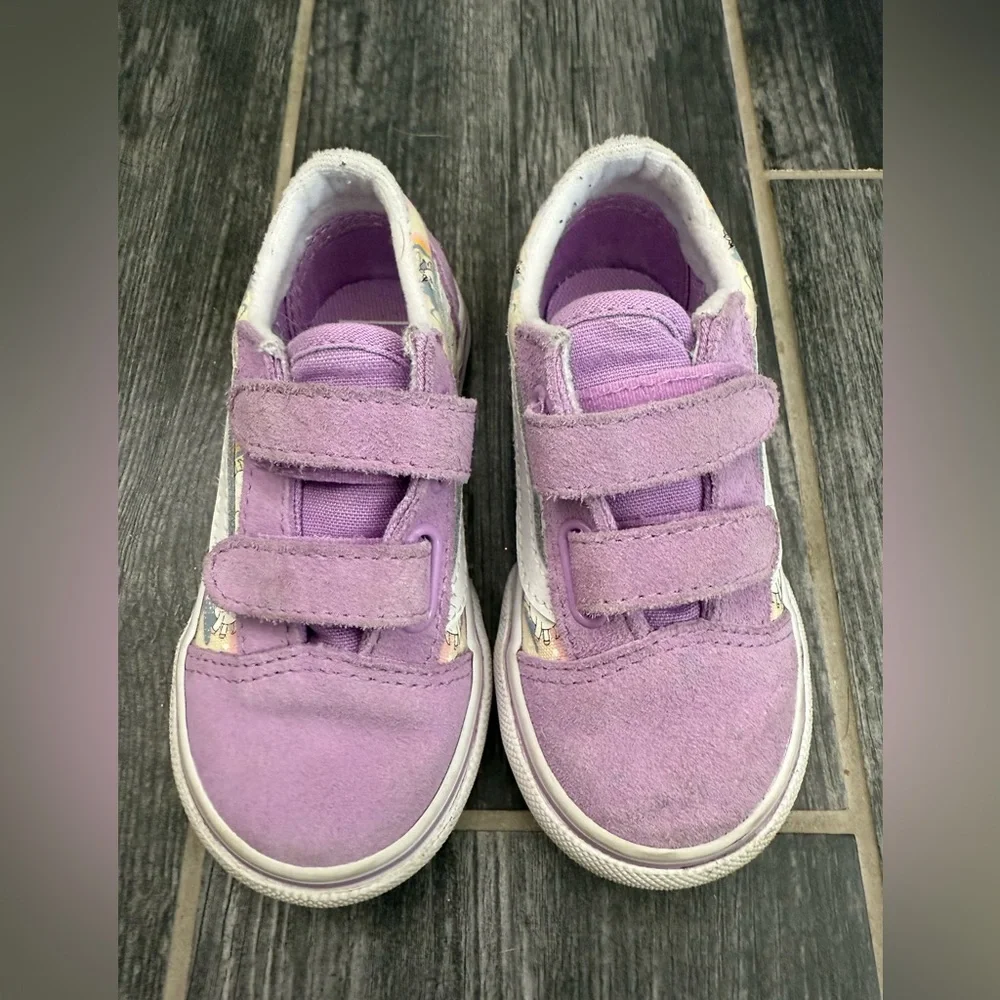 Vans Toddler 7 Rainbow Unicorn Purple Sneakers - Picture 2 of 7